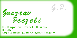 gusztav peczeli business card